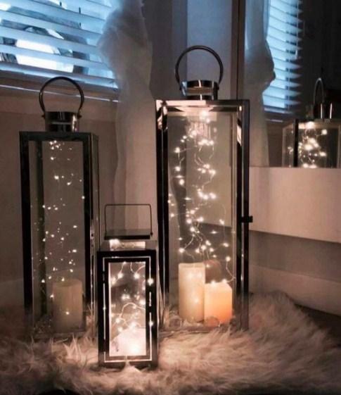 Набір срібних скляних ліхтарів, камінний декор RUHHY 26477, фото 1