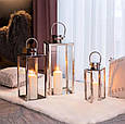 Набір срібних скляних ліхтарів, камінний декор RUHHY 26477, фото 5
