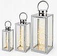 Набір срібних скляних ліхтарів, камінний декор RUHHY 26477, фото 8