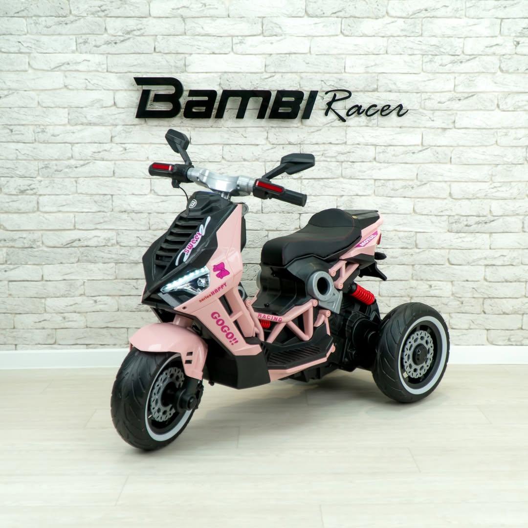 Дитячий електро мотоцикл триколісний на акумуляторі BMW M 5744 для дітей 3-8 років Рожевий, фото 1
