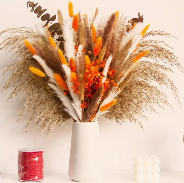 Букет сухоцвітів із пампасної трави Бохо-шик, фото 1