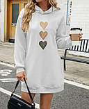 Жіноча тепла сукня з сердечками, фото 3