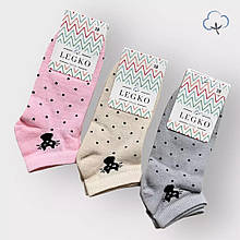 633д Комфортні бавовняні шкарпетки з візерунком для дівчинки, розмір 18, бренд LEGKO