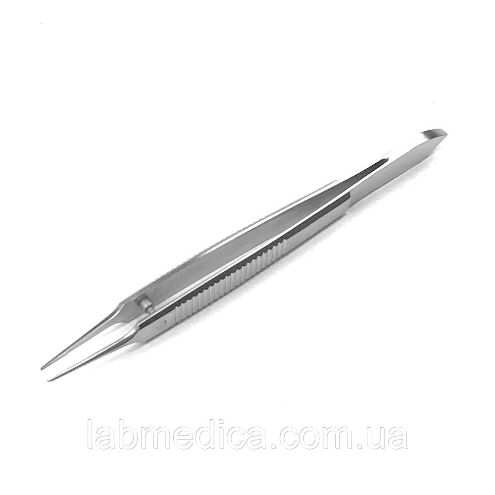 Пінцет шовний Castroviejo з уловом 1x1 зубці Довжина 9 см SURGIWELOMED, фото 1