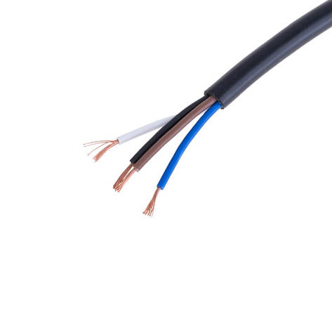 Дріт круглий 4 x багатожильний у чорній оболонці 25AWG (PVC, 12/0.14/AS) коричневий + синій + білий + коричневий, 1 м, фото 1