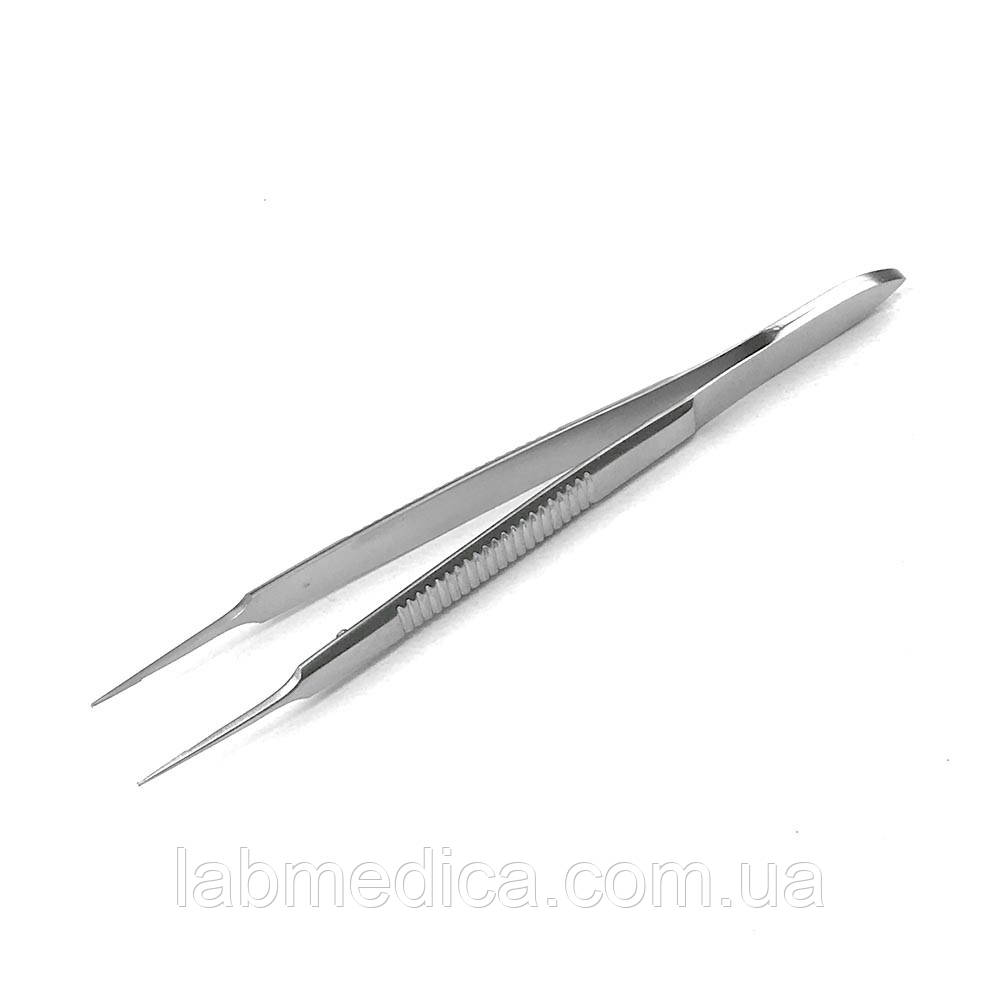 Пінцет для зав'язування шва 1x2 зубця Довжина 9,5 см, робоча частина 0,2 мм SURGIWELOMED, фото 1