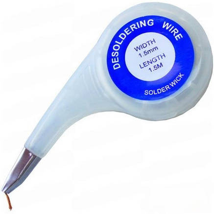 Стрічка Оплетка для видалення припою 1,5 мм 1,5 м диспенсер, фото 2