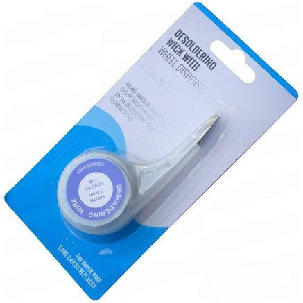 Стрічка Оплетка для видалення припою 1,5 мм 1,5 м диспенсер, фото 1