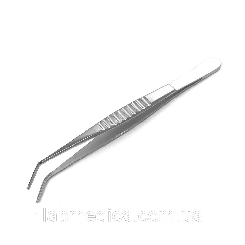 Пінцет De Bakey з атравматичною нарізкою вигнутий. Довжина 16 см SURGIWELOMED, фото 1