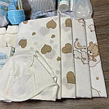 Готовий набір в пологовий будинок для новонародженого малюка + прозора сумка в подарунок EkoMama Ведмедики, фото 5