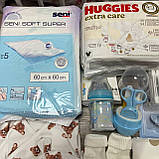 Готовий набір в пологовий будинок для новонародженого малюка + прозора сумка в подарунок EkoMama Ведмедики, фото 4