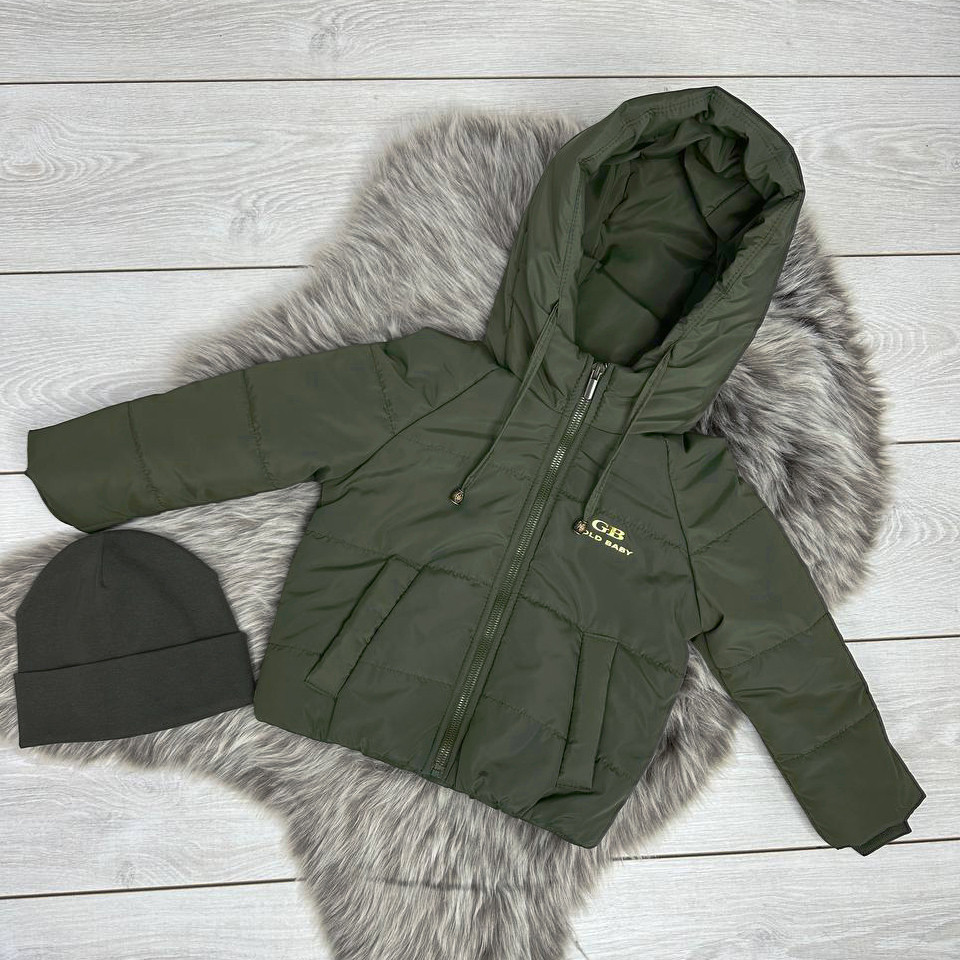 Демісезонна куртка для хлопчика 1-14 років на весну осінь Дитяча Осіння курточка для дітей і підлітків Хакі 74-80, фото 1