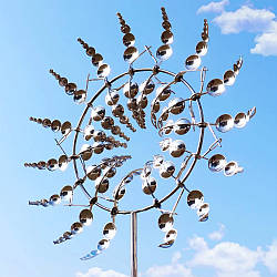 Декоративна вітряна скульптура у вигляді вітряка, 30см / Садова вертушка, що обертається / Садовий декор