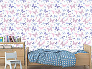 Самоклеючі плівка Oracal арт принт в дитячу, кімнату немовля "Різнокольорові силуети метеликів", фото 2