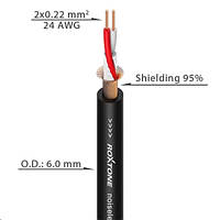 Мікрофоний дріт ROXTONE MC002- чорний бухта 100м