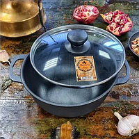 Універсальний чавунний казанок Майстерня 5 л для традиційних страв Кухонна каструля з литими ручками
