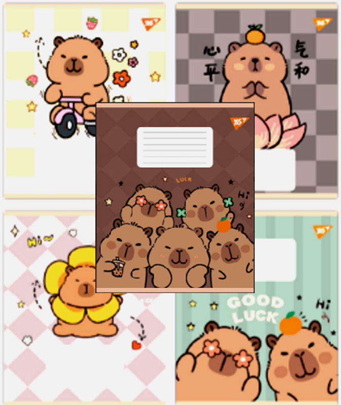 Зошит 18 аркушів, лінія, YES "Capy Tay" 767802, фото 1