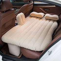 Матрац в машину на заднє сидіння з насосом, 135x80 см, Бежевий / Матрац надувний / Ліжко в автомобіль