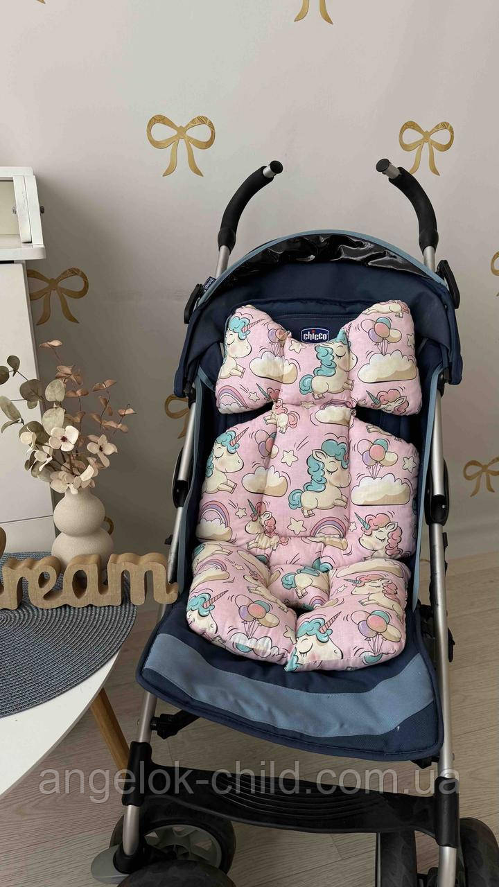 Матрасик-вкладиш у дитячий візок матрац у прогулянкову коляску/автокрісло чорного кольору, фото 1