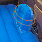 Матрац в машину на заднє сидіння з насосом 135x80см, Синій / Ліжко матрац в авто / Матрац для машини, фото 4