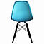 Стілець для відвідувачів Тауер Вуд пластиковий блакитний ніжки дерев'яні для зони очікування або офісу, фото 3