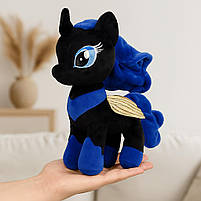 М'яка іграшка Єдиноріг Принцеса Луна 31 см — чорний плюшевий поні з синьою гривою арт. 00084-84, фото 7