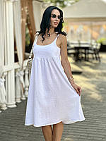 Летнее платье сарафан с муслина на бретельках "Caramel" | Балталл