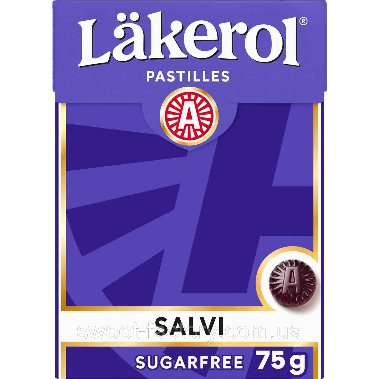 Лакричні цукерки Lakerol Pastilles Salvi Sugar Free 75g, фото 1