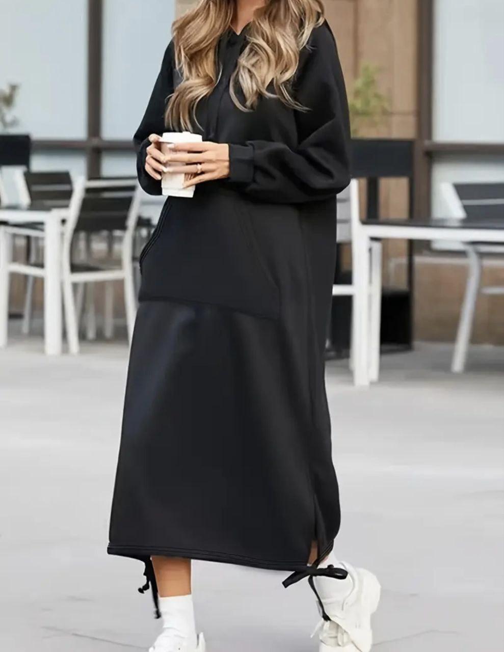 Жіноча сукня в спортивному стилі з капюшоном, фото 1