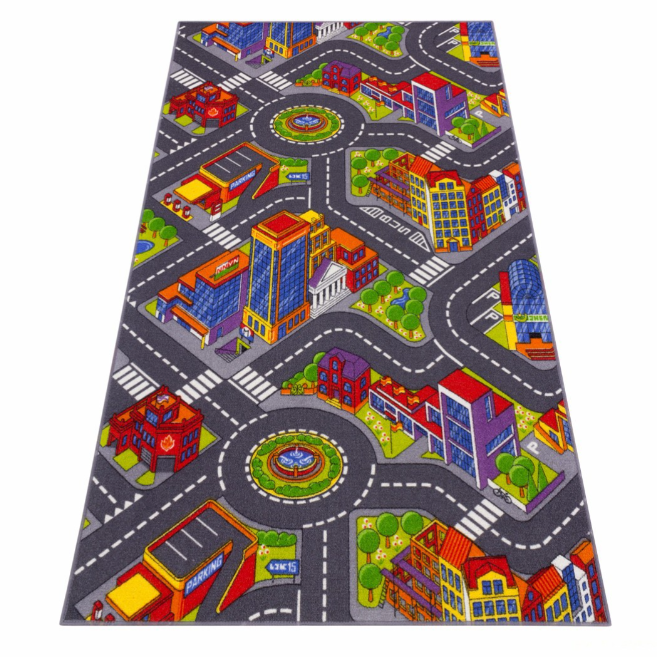 1х25 м. рулон килимова доріжка дитяча з дорогами Big City, фото 1