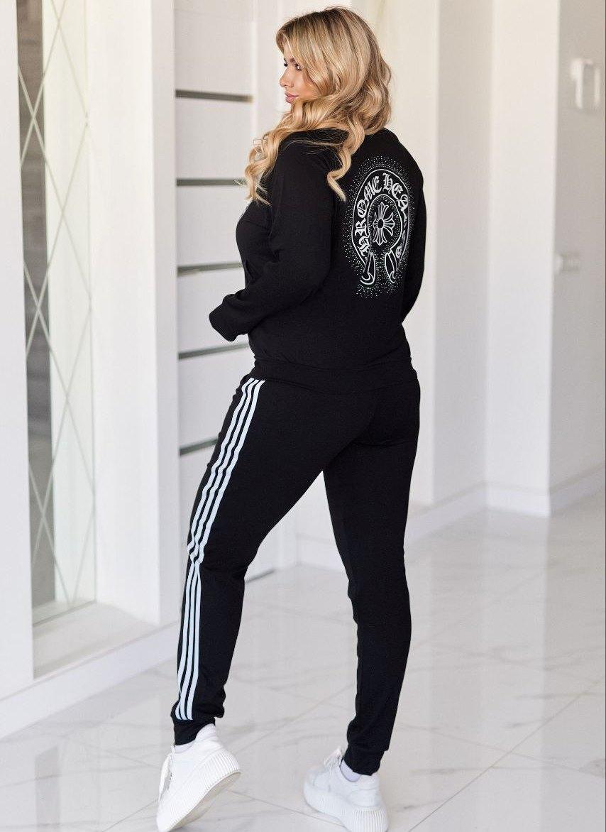 Костюм спортивний з лампасами та стразами у кольорах 3006, фото 1