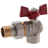 Вентиль кутовий запірний кульовий 1/2" НВ "метелик" латунний для змішувача Чехія, фото 4