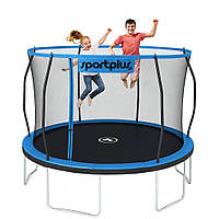 Батут SportPlus 366 см, до 150 кг з внутрішньою сіткою, садовий, стрибковий Синій