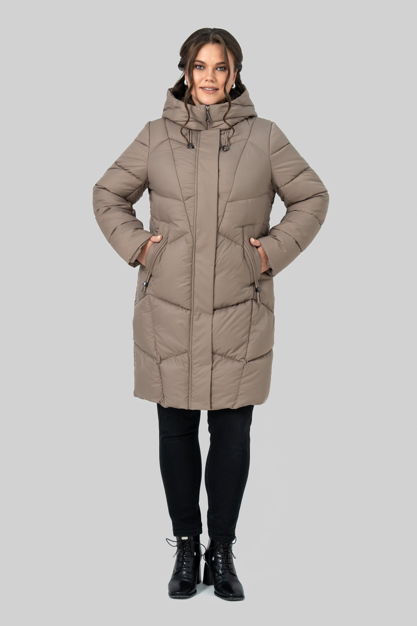 Елегантне зимове пальто-пуховик прямого силуету створене Мілорі, фото 1