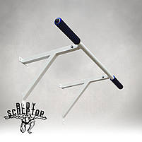 Турнік настінний/надверний білий рівний (50 см) Розбірний №1 з м'якими ручками, фото 3