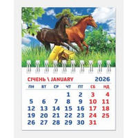 Календар Коні Контраст малий на магніті  90х105 мм 05