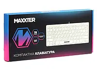 Клавіатура Maxxter KBW-C01S-UA бездротова, USB-ресивер, українська розкладка, біла