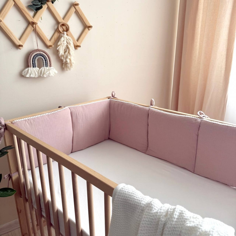 Фенс-бортик муслін з напівбубонами пудра