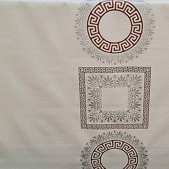 Клейонка з грецьким малюнком на кухонний стіл на  тканинній основі Прованс, фото 1