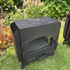 Піч буржуйка зі склом  "Камін Батарея", тривалого горіння, метал 4мм, фото 2