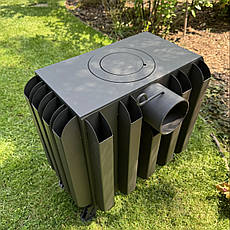 Піч буржуйка зі склом  "Камін Батарея", тривалого горіння, метал 4мм, фото 3