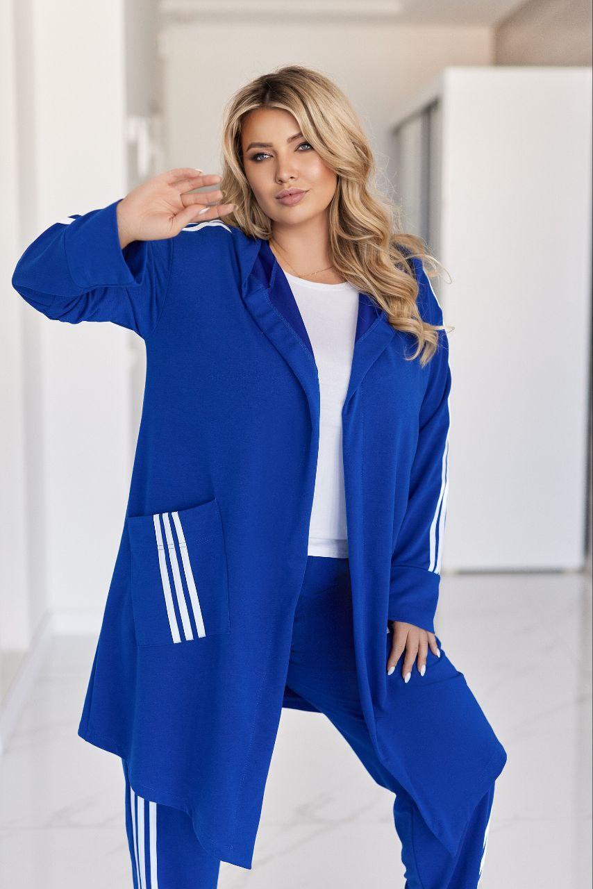 Костюм трійка з лампасами кардиган джоггери та футболка 3007, фото 1