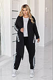 Костюм трійка з лампасами кардиган джоггери та футболка 3007, фото 4