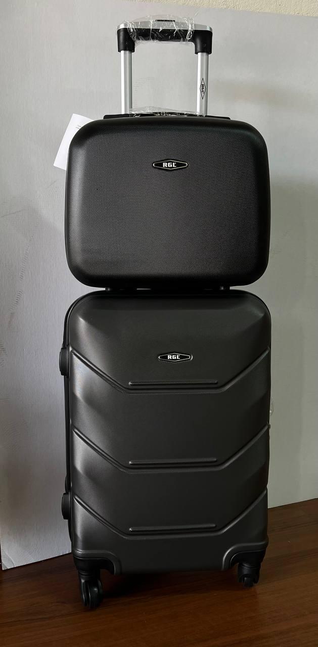 Комплект 2 в 1 валіза (S) графітова та кейс M чорний RGL 720 ручна поклажа