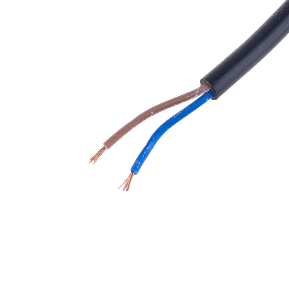 Дріт круглий 2 x багатожильний у чорній оболонці 26AWG (PVC, 9/0.14/AS) коричневий + синій, 1 м