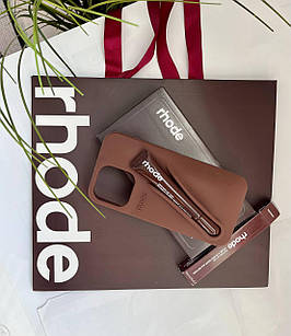 RHODE Espresso – подарунковий набір у пакеті з чохлом на iPhone и блиском для губ