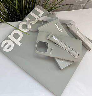 Комплект чохол rhode з коробкою и блиском на iPhone 14 pro в сіром кольорі RHODE LIP CASE GREY COLOR