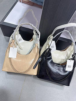 Сумка жіноча на блискавці з ланцюжком зі штучної шкіри у різних кольорах Fuerya