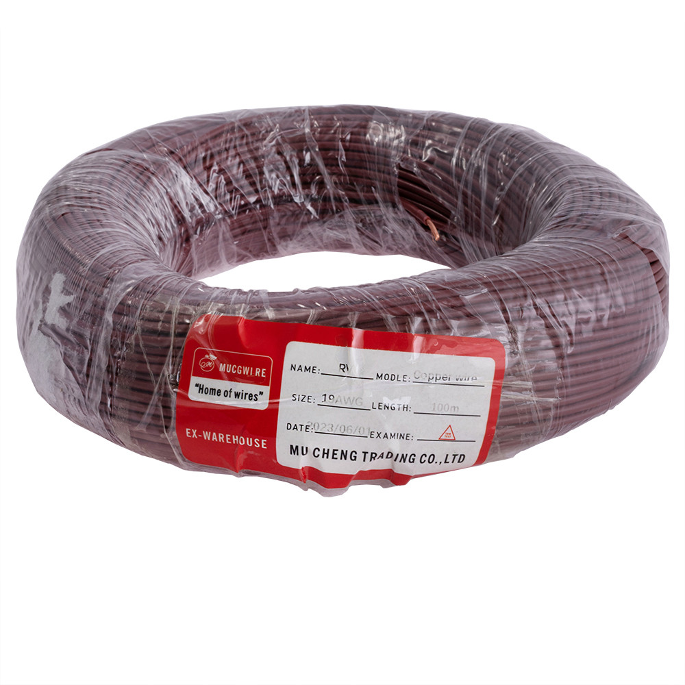 Дріт багатожильний 0.75mm2 (19AWG/24xD0.20 мм, мідь, PVC), коричневий, 1 м