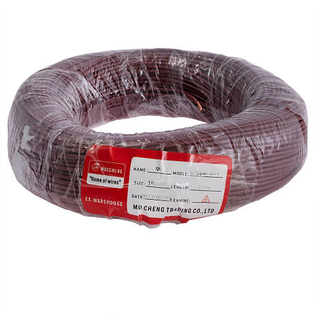 Дріт багатожильний 0.75mm2 (19AWG/24xD0.20 мм, мідь, PVC), коричневий, 1 м, фото 1